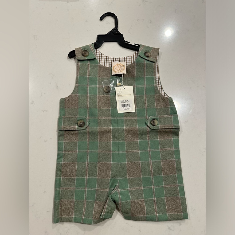 THE BEAUFORT BONNET COMPANY plaid romper 18-24mo